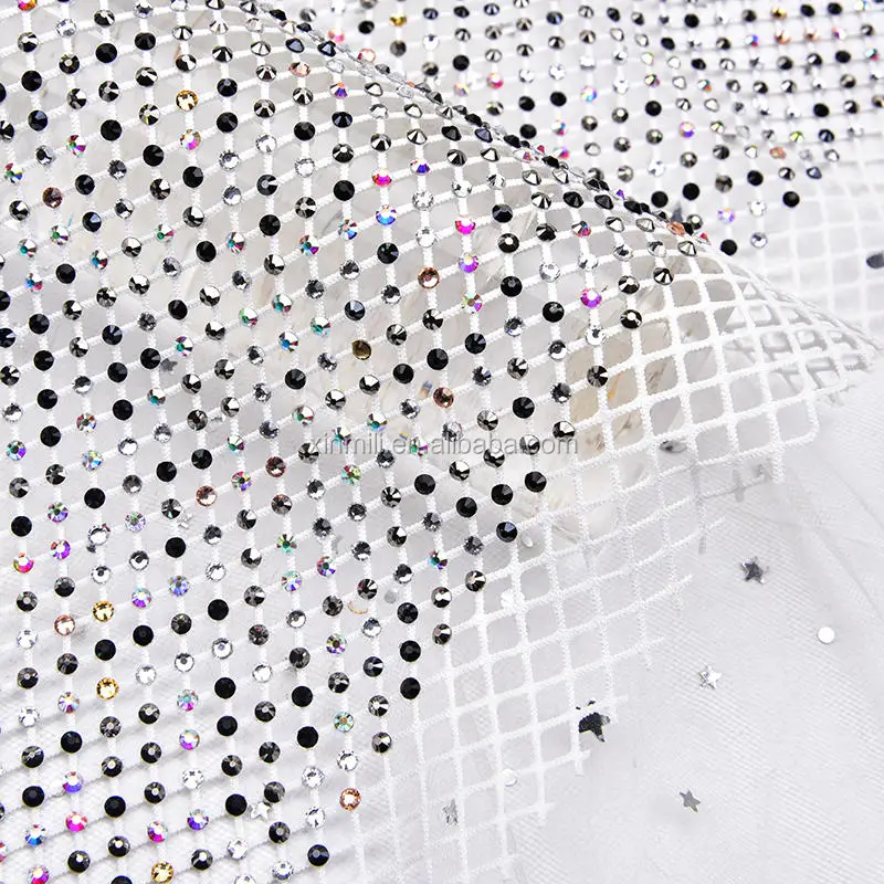 Crystal Fabric Stretch Rhinestone Mesh Ss16 Glass Clear Crystal Ab