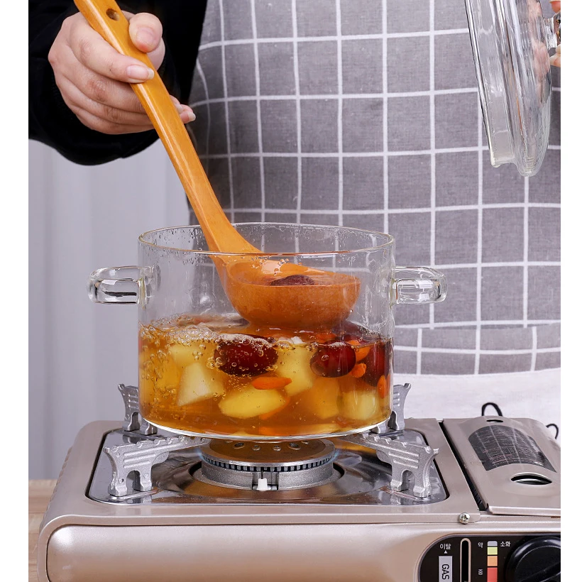 

Hot Sale Transparent Clear pyrex Glass Cooking Pot for Kitchen