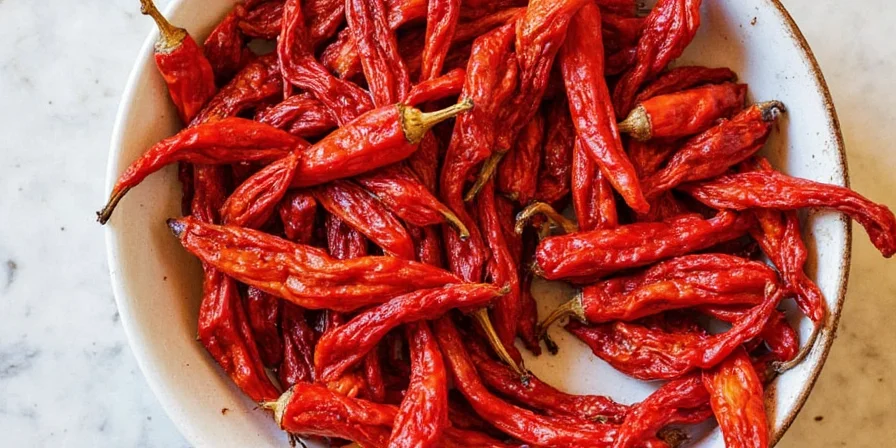 Chili peppers drying in oven
