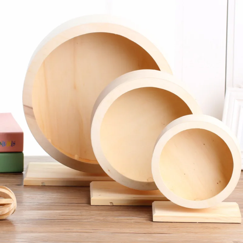 

MewooFun Wooden Exercise Wheel for Hamster, Wooden Hamster Wheel