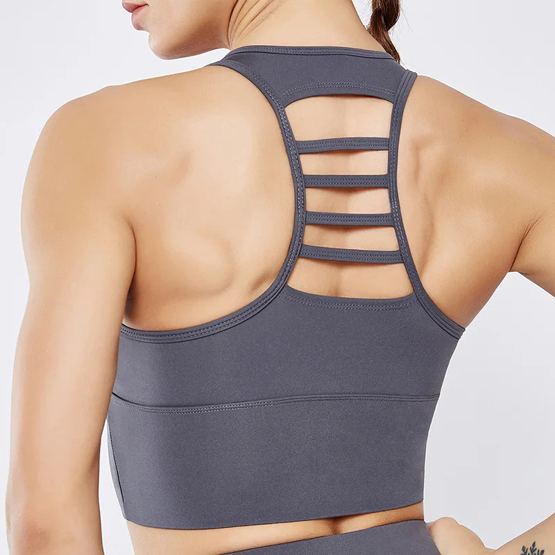 

2021 Sexy Backless Brassiere Sport Femme Sports Bra Top Women Gym Running Yoga Bra Gym Fitness Sport Bra, Light blue, light purple, army green, black gray, navy blue