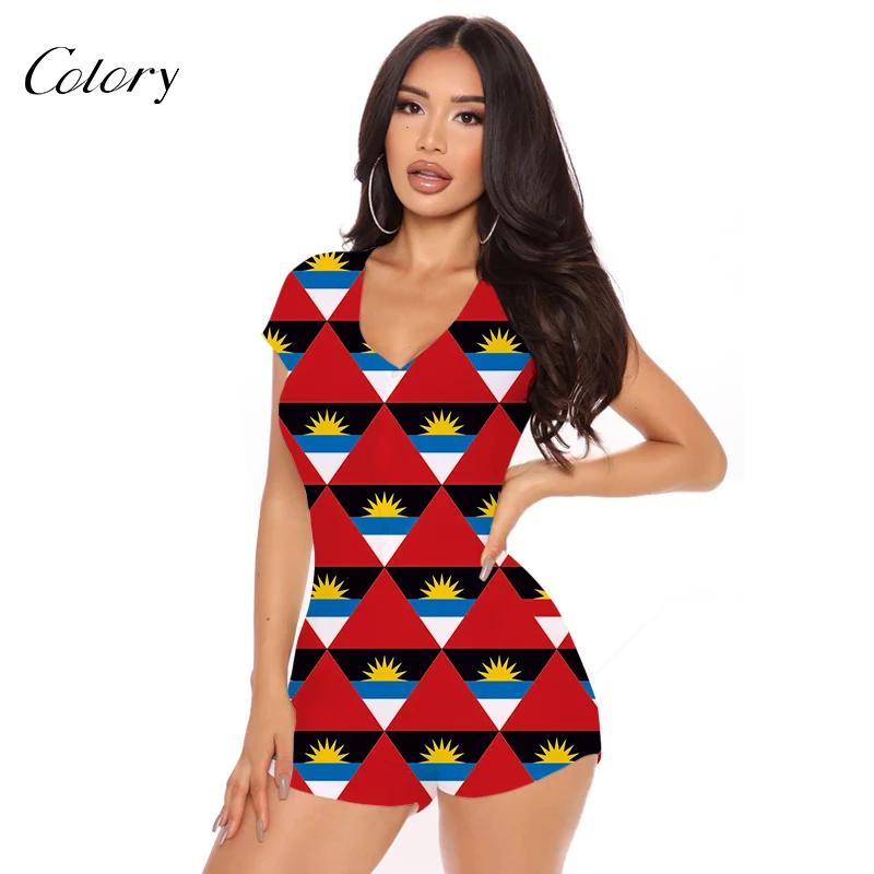 

Colory Sleepwear Cute Cartoon Set Sexy Pants For Women Short Pajamas, Picture shows