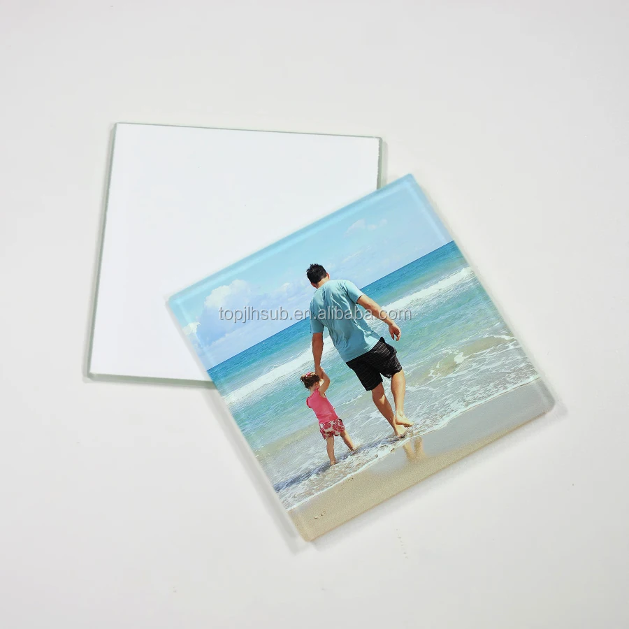 

wholesale blank glass photo coaster for sublimation diy, White