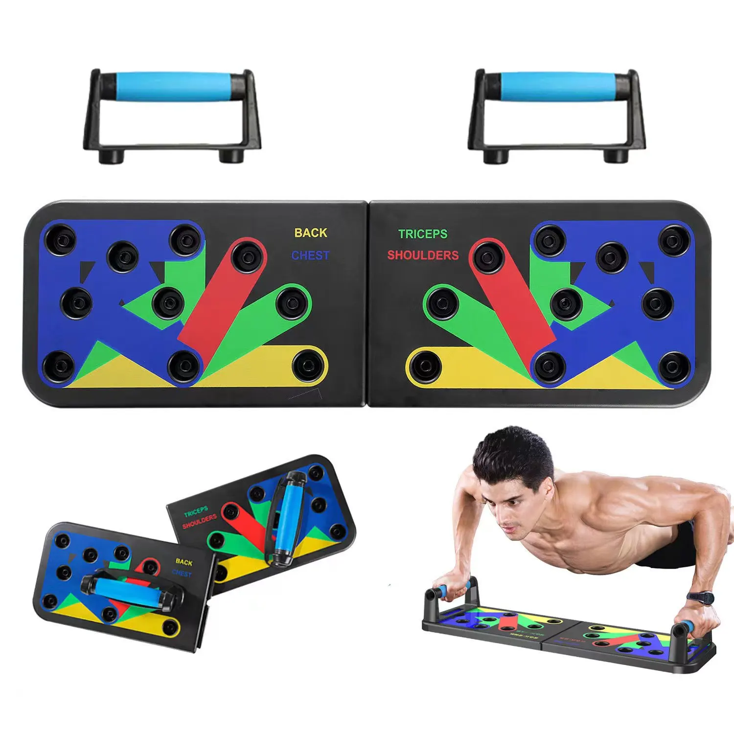 

Color Coded 12 in 1 Press Up Rack Board for Strength Training for Adults