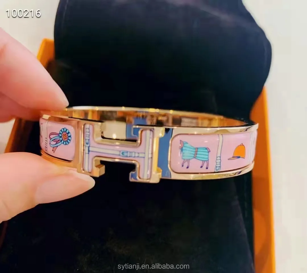 

Top Quality 316l Stainless Steel Colorful H Bracelet Enamel For Women