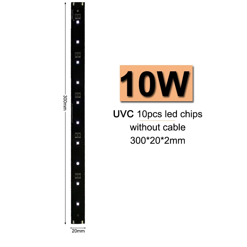 

Ultraviolet Light UVC LED Module UV Lamp 12-16V 300x20x2mm 5W/10W 265-285nm 395-405nm