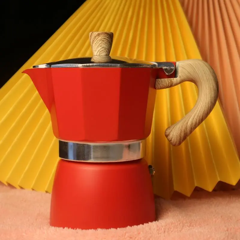 

high quality mokapot smart moka cofee pean snap 3/6cups, Customized color