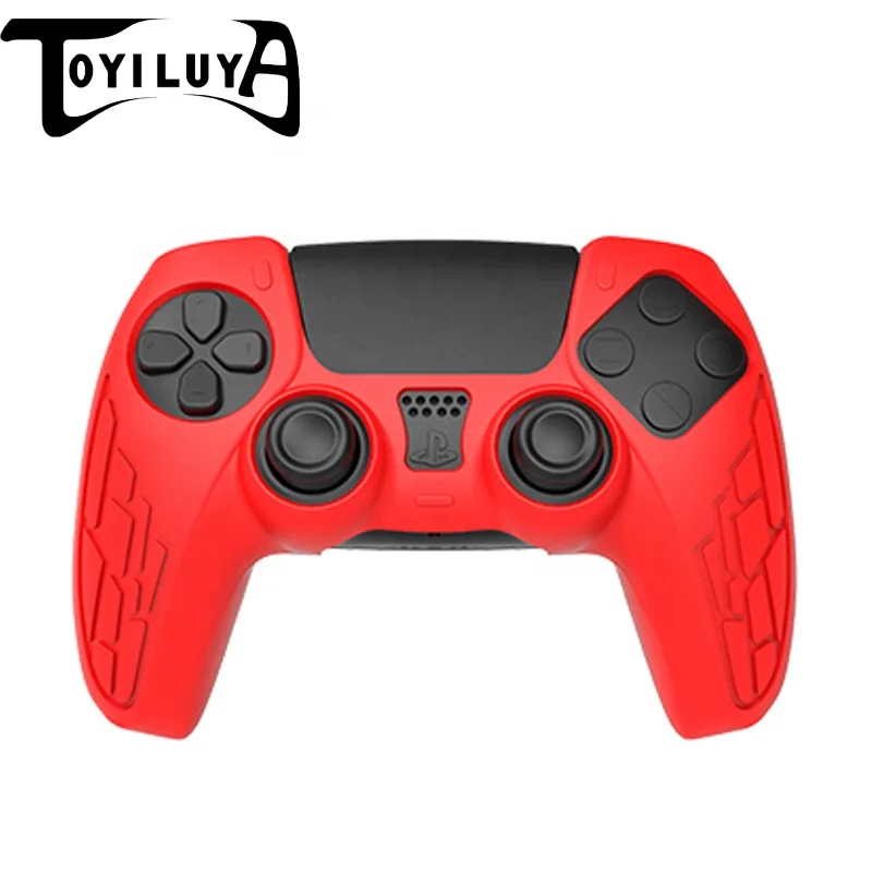 

TOYILUYA OEM PS5 Sleeve Rubber Skin Joystick Cover Controller Shell Silicone Case for PS PS5 Gamepad Protective Accessories, Black,red,blue,white