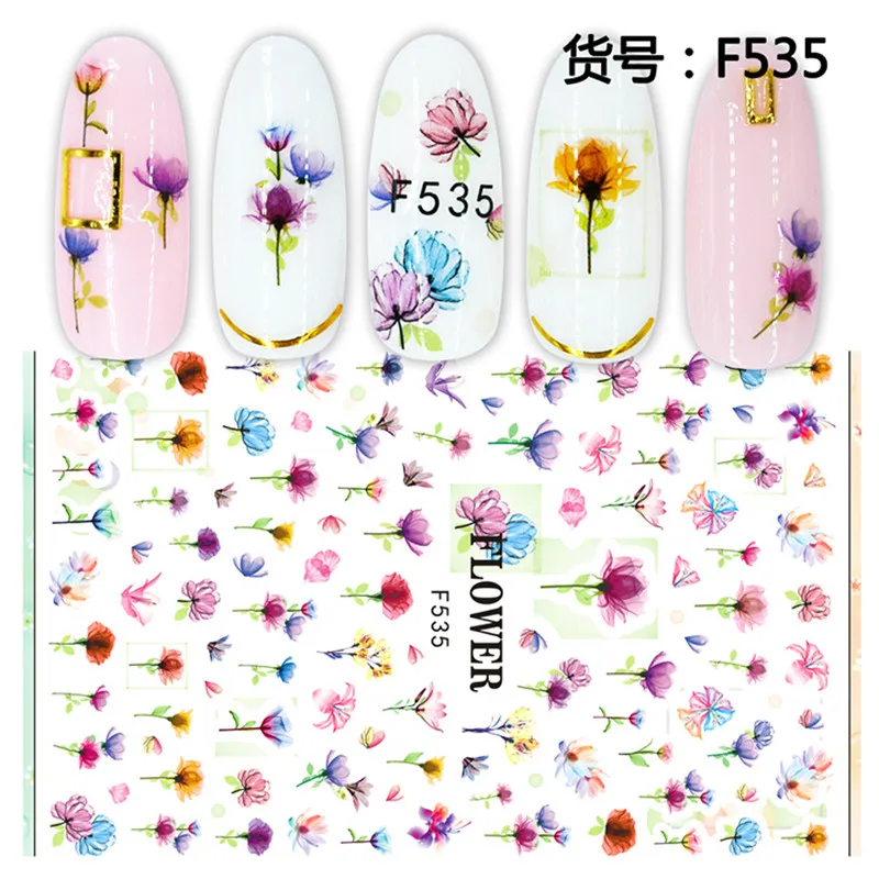 

New 3D Nail Art Custom Design Flower Decal Beauty Nail Sticker, Picture