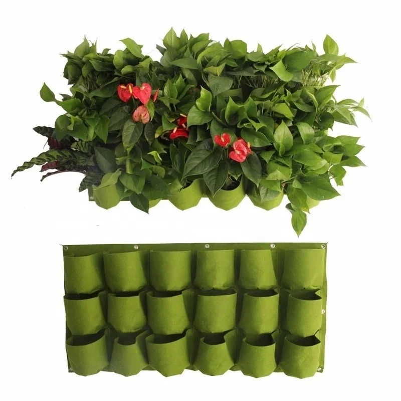 

Green black color stackable garden grow bag planter urban vertical garden planter wall