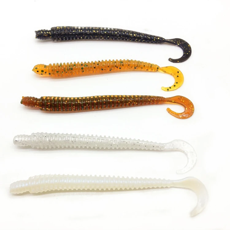 

9.5cm 2.7g Multicolored Plastic Curly Screw Tail Earthworm Baits Soft Lure For Fishing