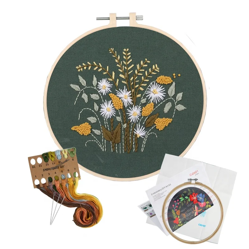 
HOT Selling Handmade Embroidery Set Needlework Sewing Craft For Beginners DIY Embroidery Kits 