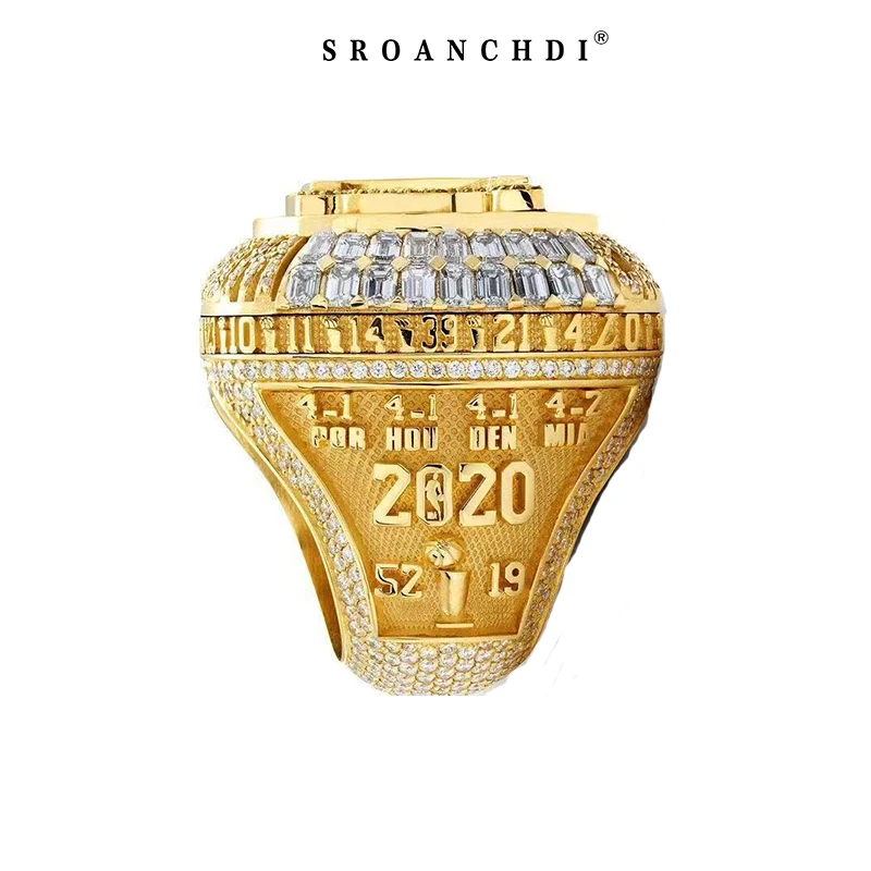 

Good Selling 24k Gold Plated Big Logo Cheap Championship Custom Rings For Male, As picture