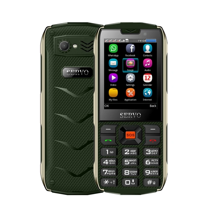 

Smartphones 2.8 inch SERVO H8 Mobile Phone Russian Key English Key Quad SIM 3000mAh Battery feature phone