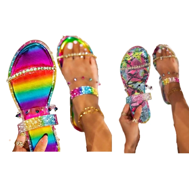

Newest Design Luxury Pu Slippers Clear Upper Womens Slippers For Ladies