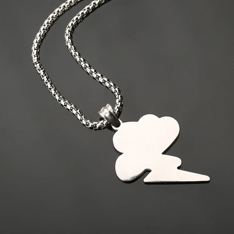 

Hip hop street trend weather lightning pendant pattern cloud stainless steel male necklace for men
