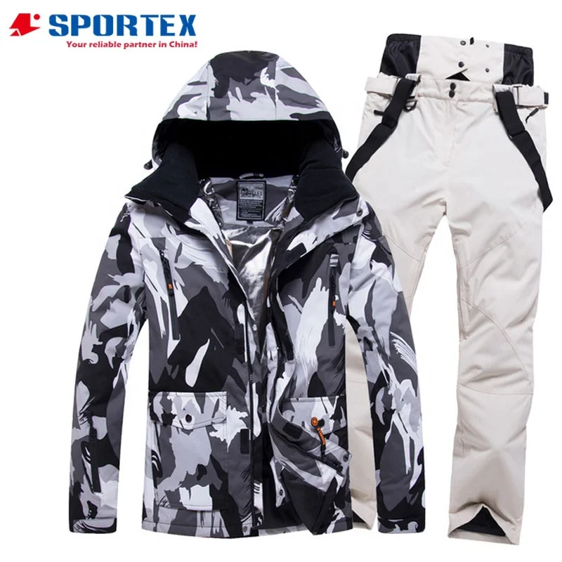 

Custom Seamtaped Waterproof Breathable Mens and Women snow wear Winter snowboard suit Mens Ski Suit