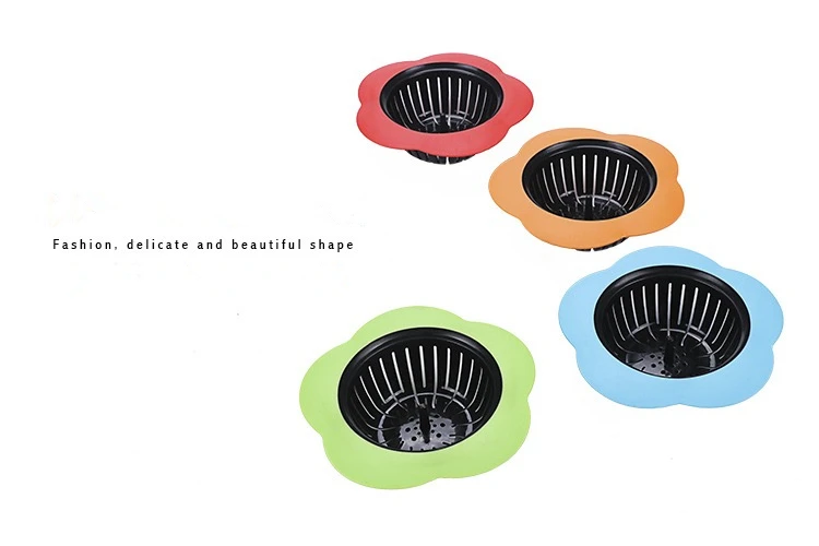 Kitchen Silicone Sink Basket Strainer Plastic Shower Garbage Disposal Drain Cover Floor Drain