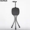Adjustable three legs walking stick with stool