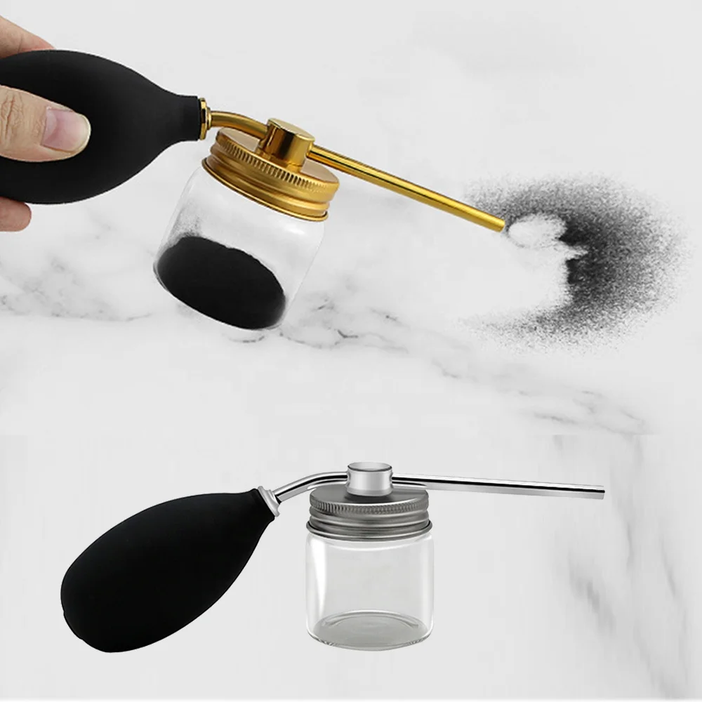 

Professional Usage Salon Tool Hairdressing Silicone Bottle Translucent Hair Fiber Powder Spray Bottle Applicator, Clear glass