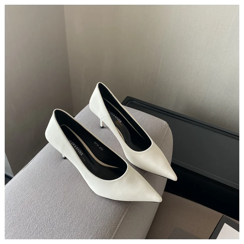 

Candy Color Pointed Toe Thin High Heels Shallow Slip On Comfy Party Ladies Shoes Brief Casual Female Pumps Woman Spring Footwear Pumps