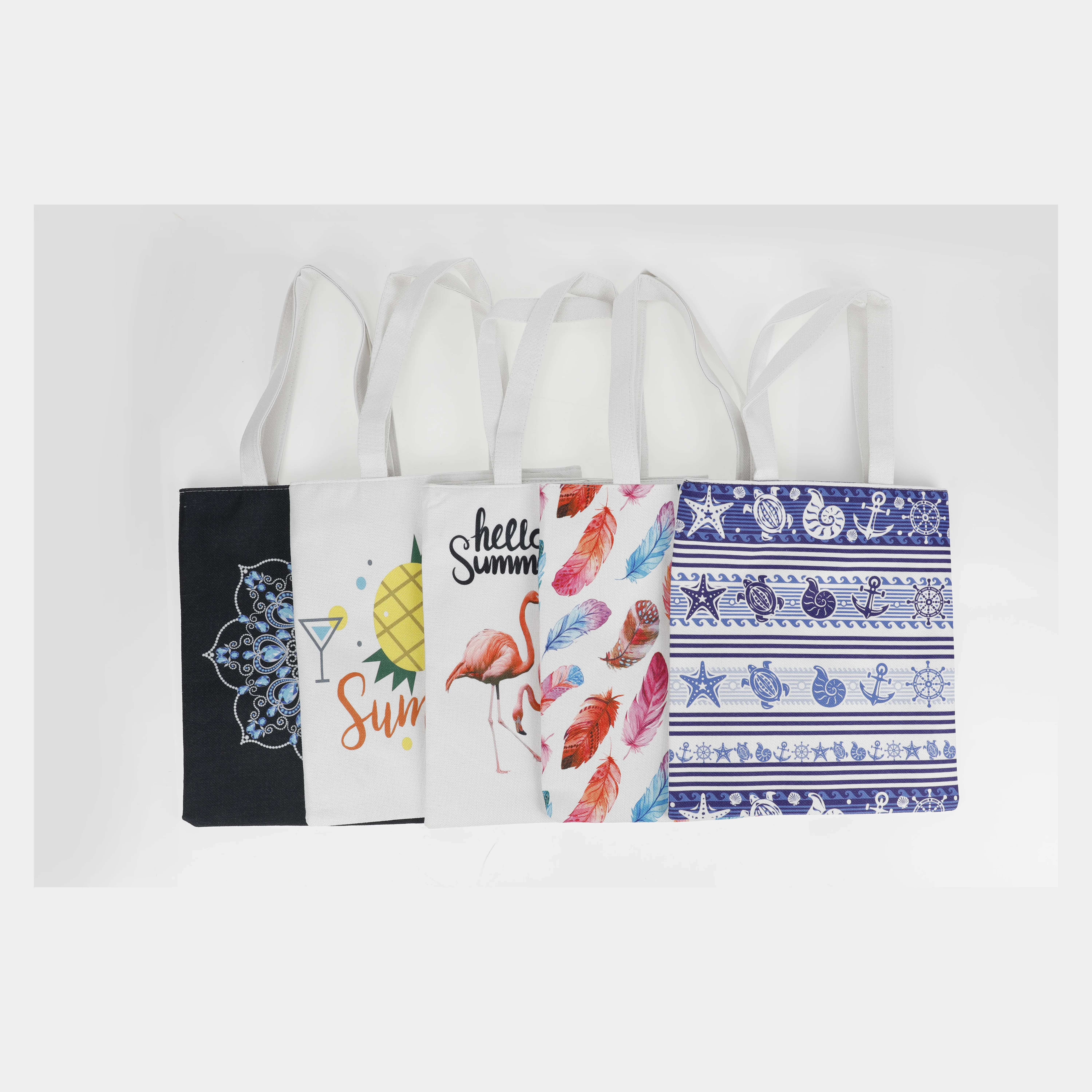 

Latest Good Quality Polyester Canvas Bag Beach Tote Bag For Girls Women, Accept customized color