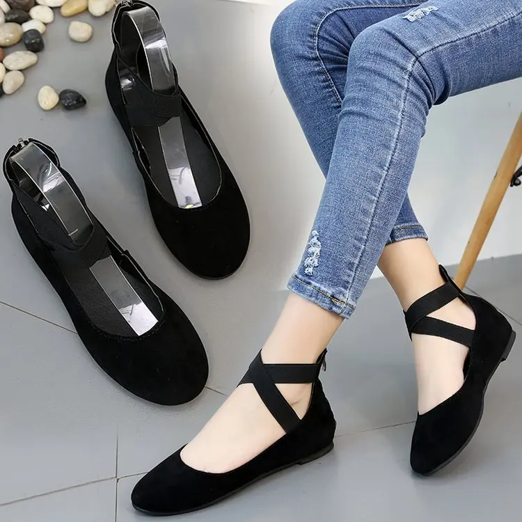 

new style shallow mouth single shoes flat heel dancing mother single shoe flats casual ballerina shoes for woman
