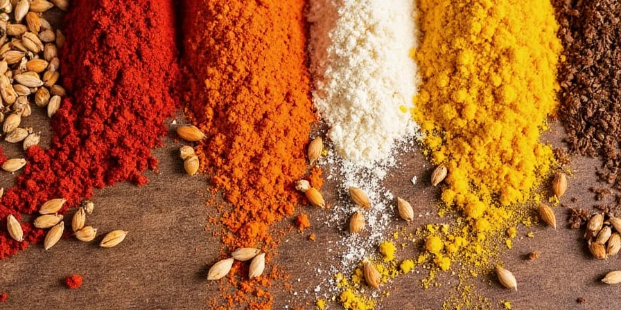 Vegan ingredients with global spices
