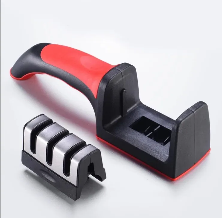 

Professional chef cooking tools best selling products sharpening kitchen accessory gadgets stone kitchen knife sharpener, Black and red