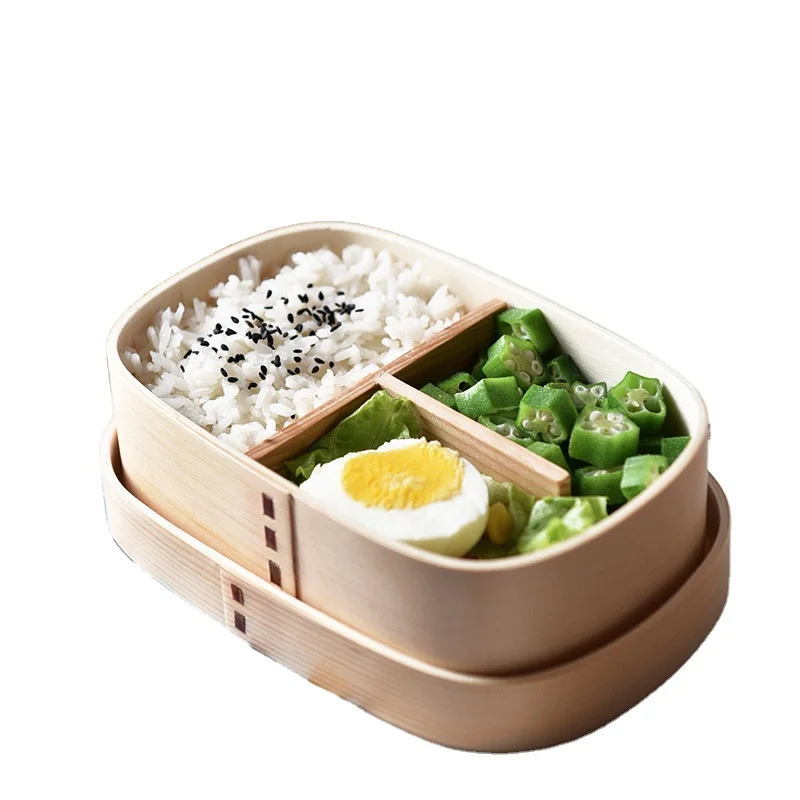 

Eco-friendly high quality Japan Wood Food Container Bento Box natural wooden bamboo lunch box for sale, As pictures