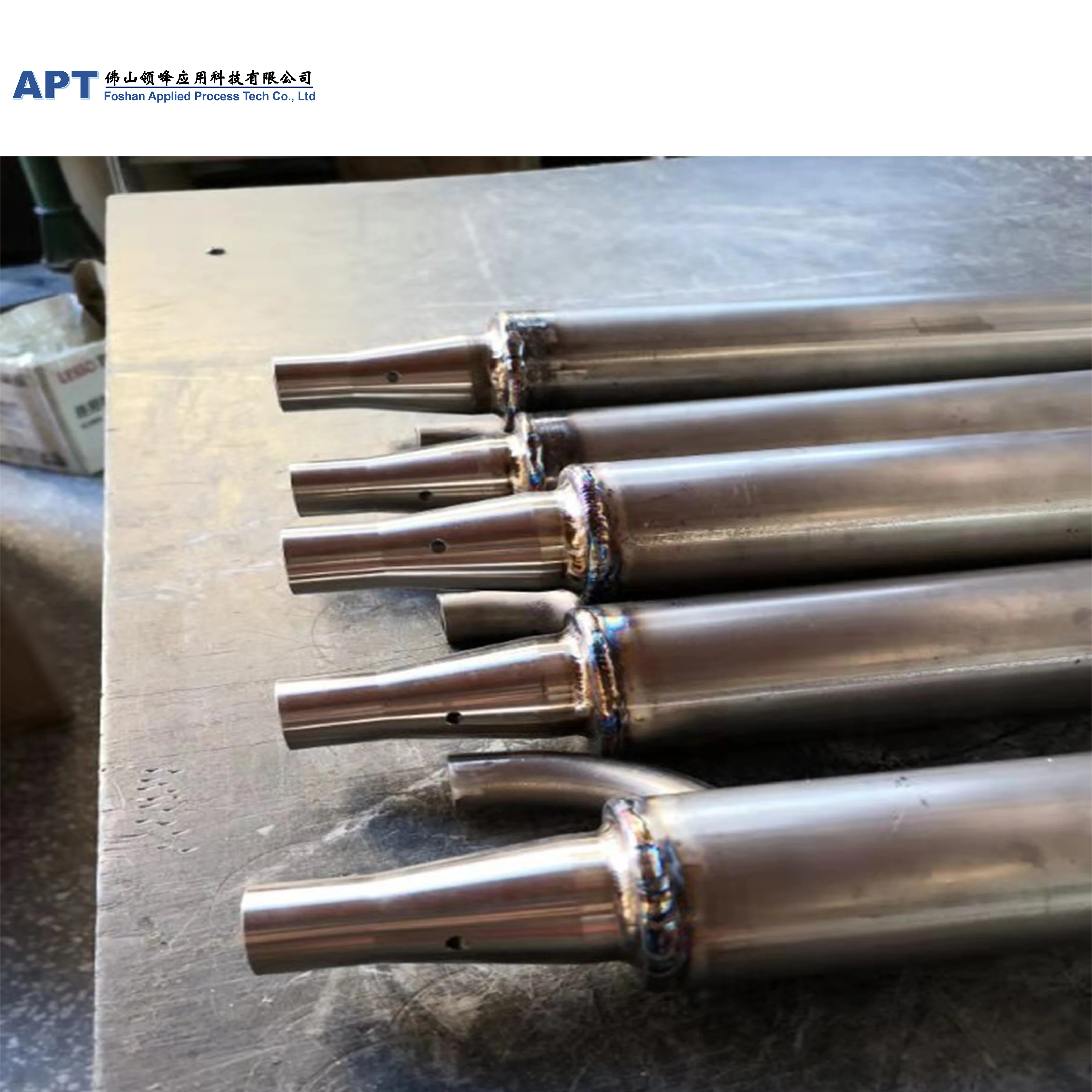 
APT tubes in shell water to water or air to water heat exchanger for waste heating recovery 