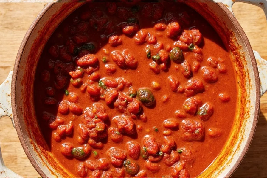 Tomatoes and canned beans used in chili