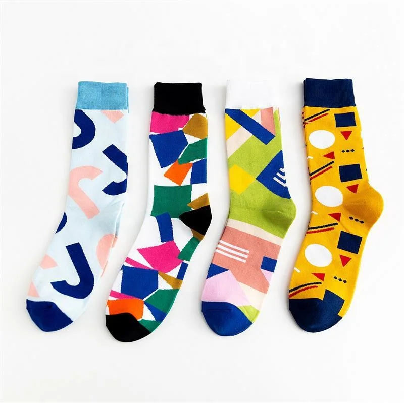 

Women's Interesting Geometric Cotton Crew fashion Socks, Pantone color
