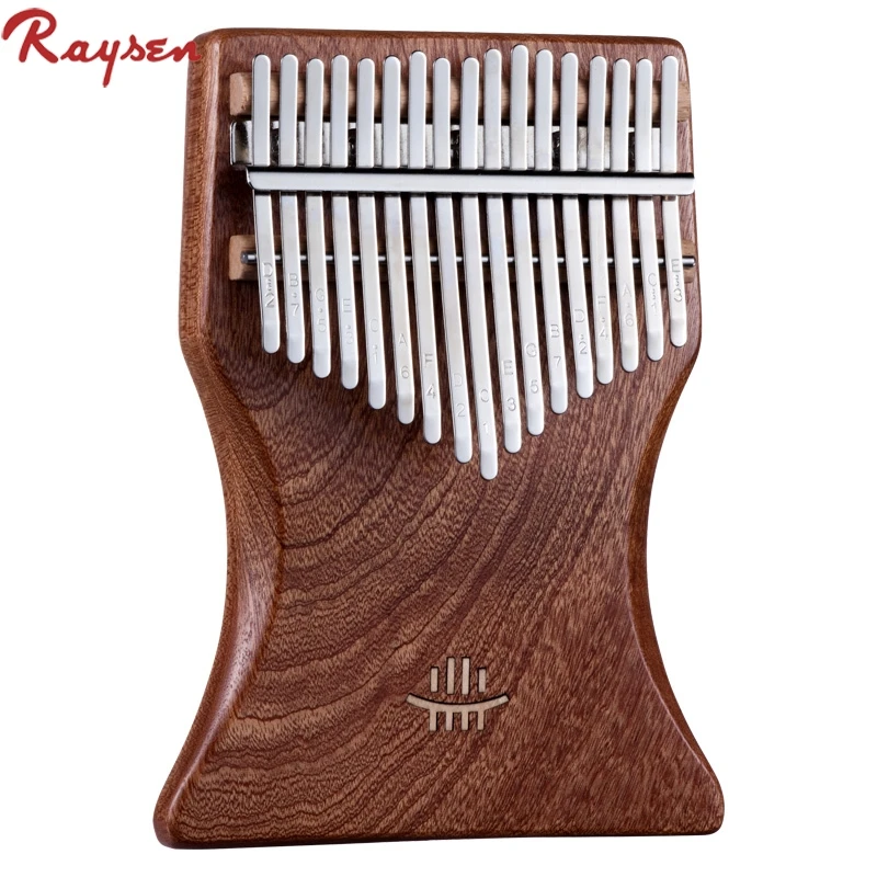 

Sapele cup shape plate kalimba 17 key thumb piano wholesale, Natural