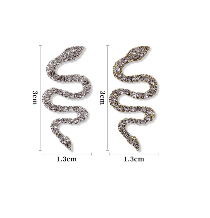 

Beauty Top Newest style alloy rhinestone snake charms for nails