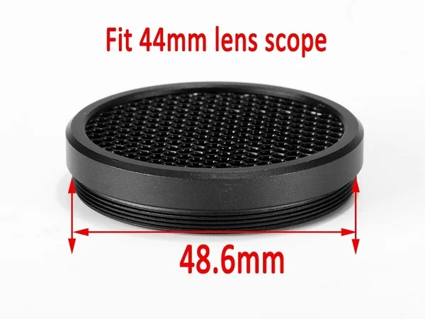 Tactical 50mm Sunshade Mesh Cover Cap Protector For Rifle Scope Lens 