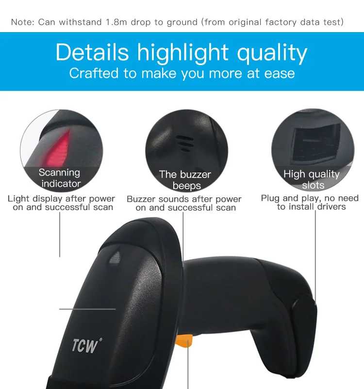 便携式 1D 自动无线符号枪标签条码阅读器经济高效