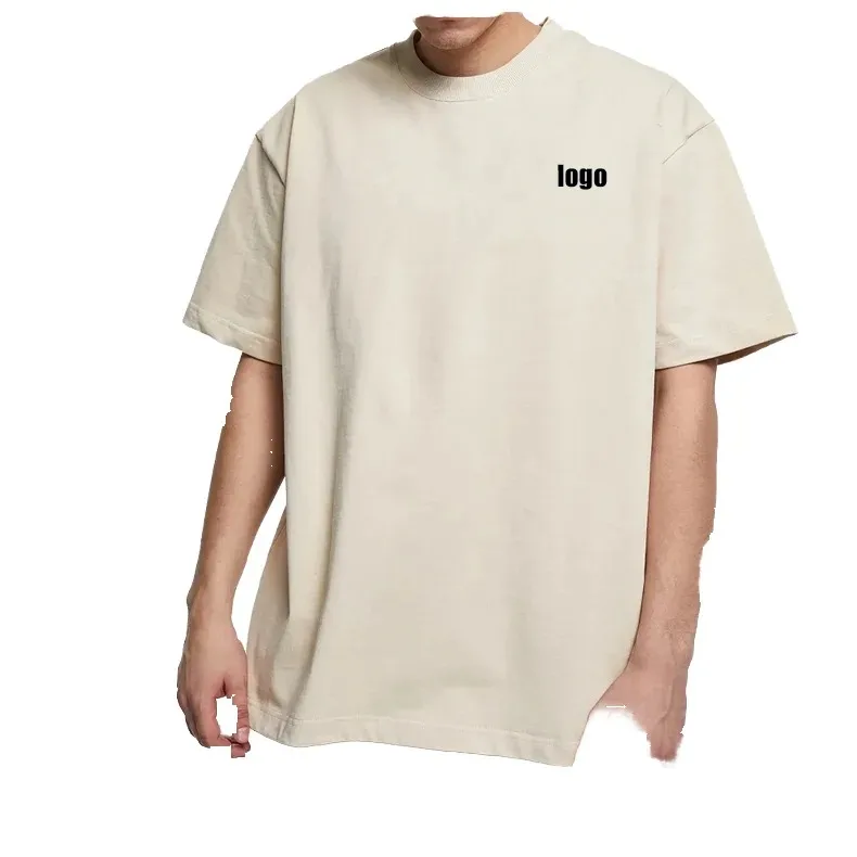 Knitted 100% Cotton Crew Neck T Shirt Logo Printing