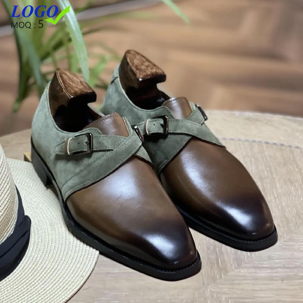 

new arrivals trending genuine leather business wedding formal double monk strap oxfords dress shoes men