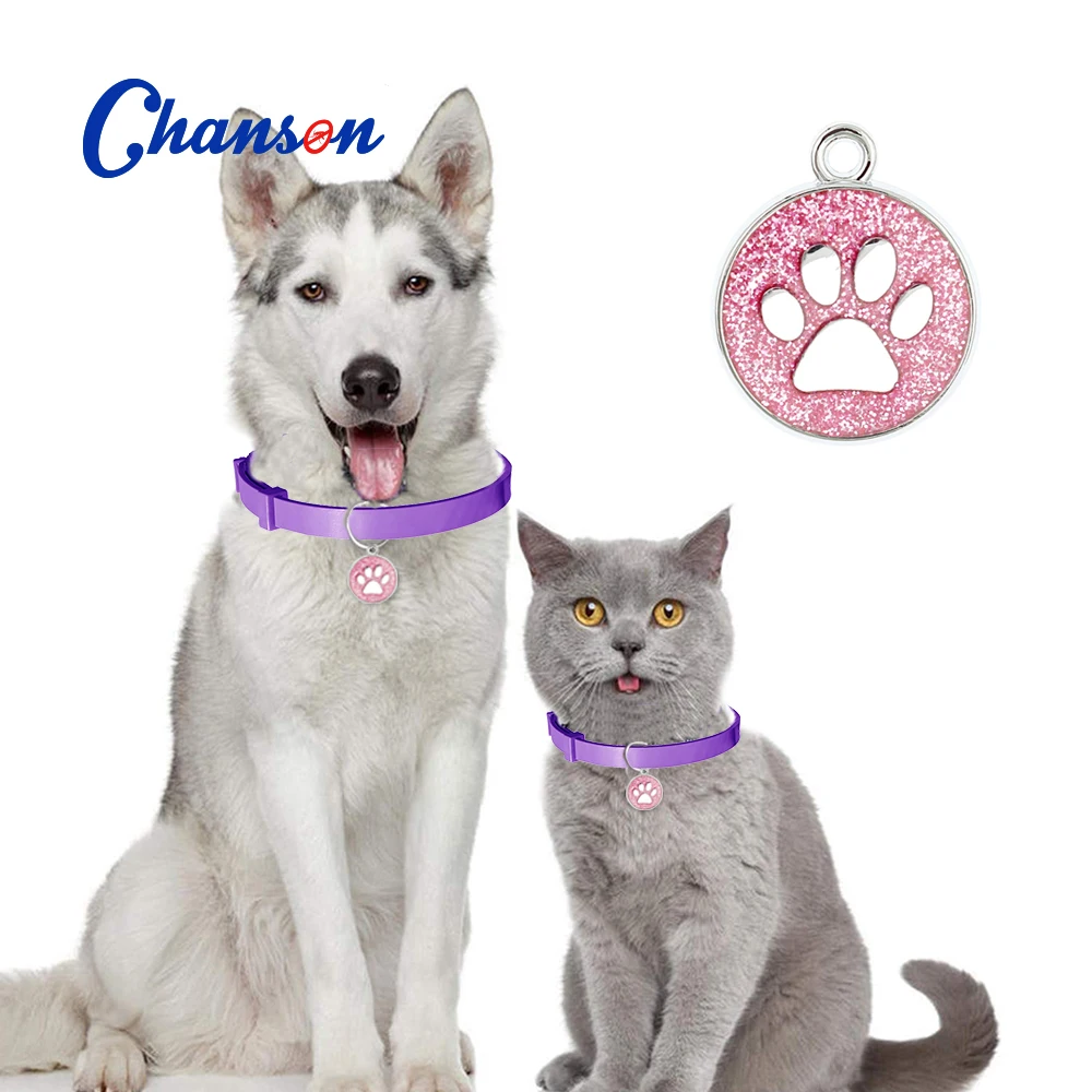 

long lasting adjustable Natural Essential oil Calming Collar with stainless steel pendant for cats and dogs, Customized