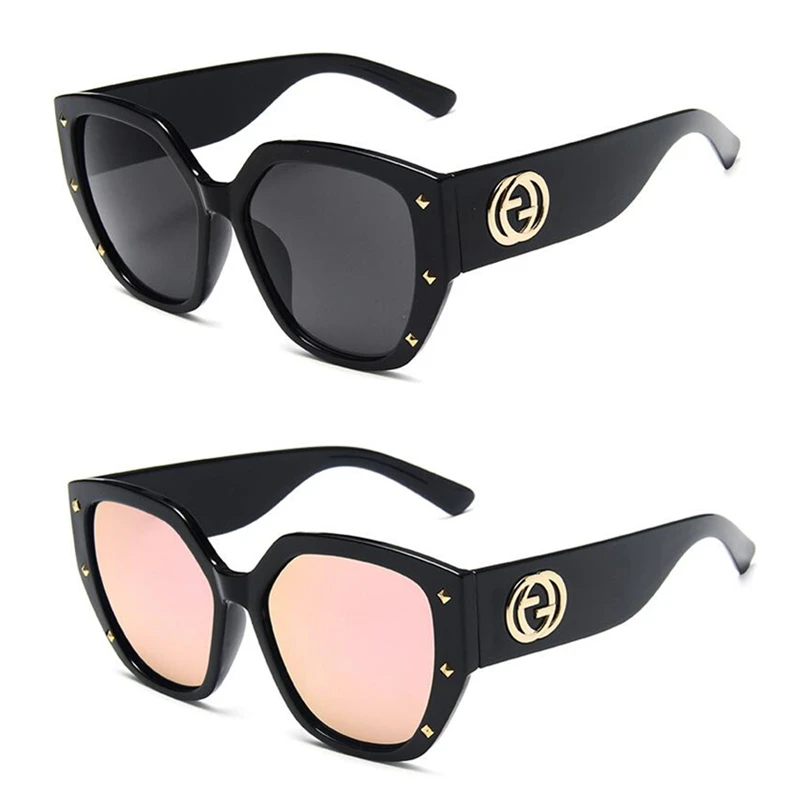 

Retro Oversize Women Shades Fashion Designer Sunglasses Famous Brands Vintage Ladies Square Luxury Sun Glasses 2021, As show /custom colors