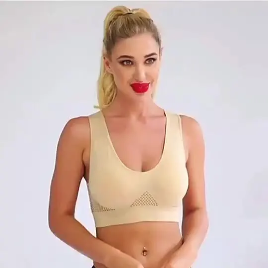 

Wholesales High Quality Plus Size Woman Yoga Sport Sexy Nude Bra Female Sports Underwear Woman Sport Bra Top, Customized