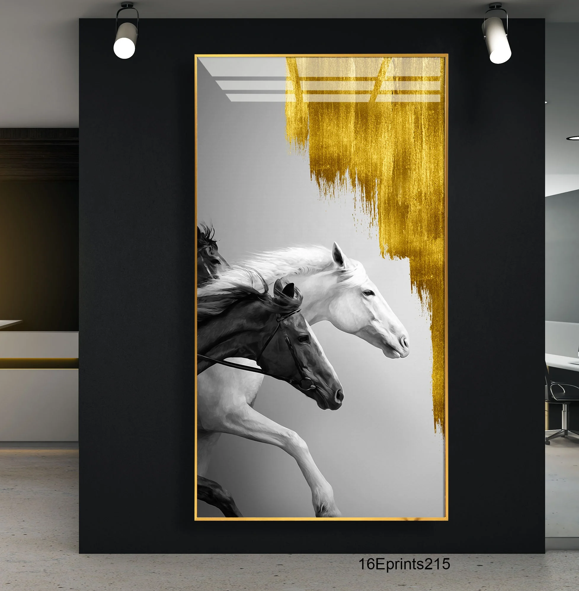 

Custom Design Horse Wall Art Decor For Living Room Home Office Animal Glass Crystal Porcelain Paintings