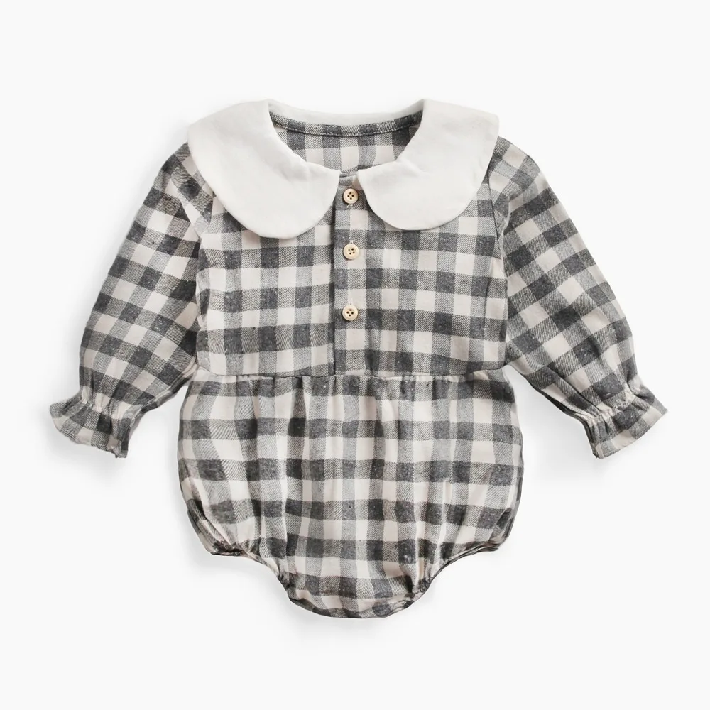 

Baby jumpsuit crawling suit baby clothes autumn and winter plaid style suit, 2color