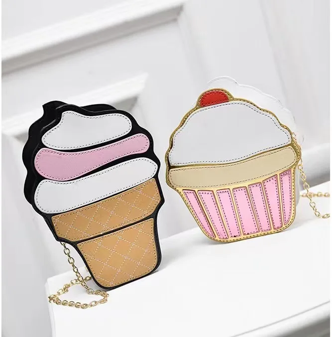 

2021 Fashion Wholesale New Trendy mini cute Ice Cream shape purse Stylish shaped Handbags Purses Small for little girls kids, Picture