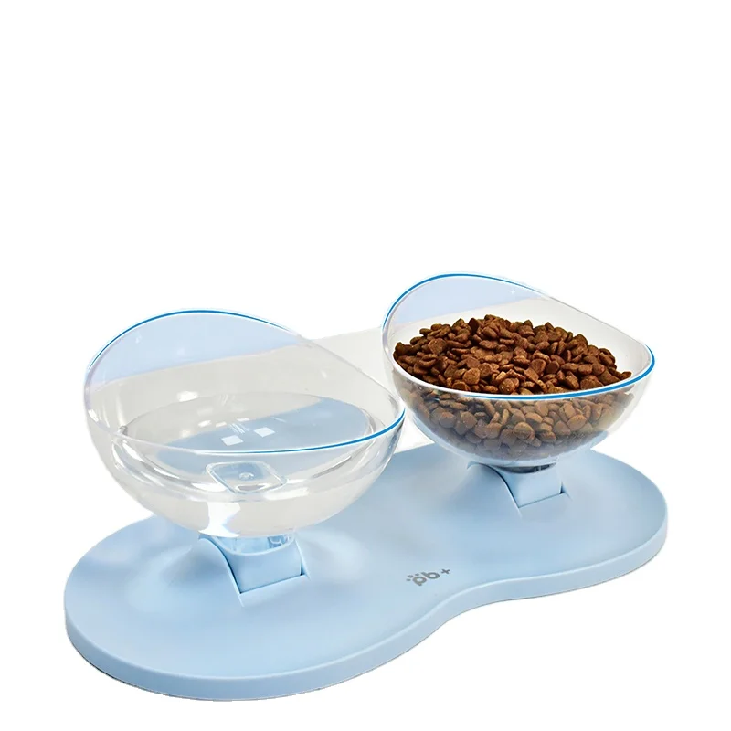 

DEKU Cat Dog Bowl Raised Food Water Bowl with Detachable Elevated Stand Pet Feeder Tilted Pet Bowl