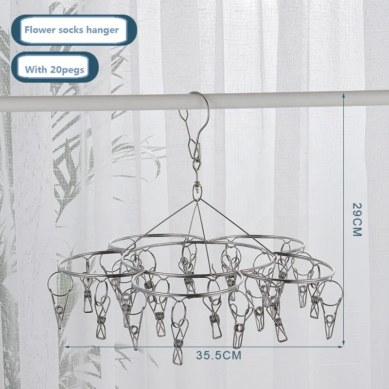 

High Quality Plum bold style 4mm storage stainless steel clothes socks hanger and pegs