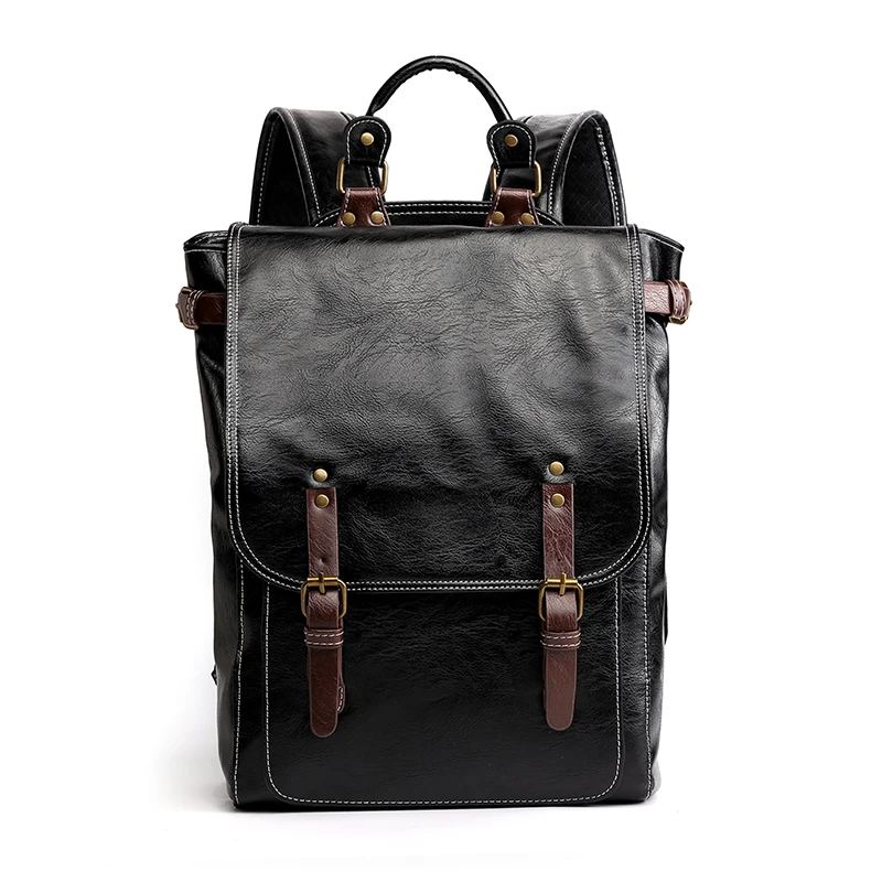 

Waterproof PU Cross Shoulder Portable Laptop Bag Leather Leisure Backpack