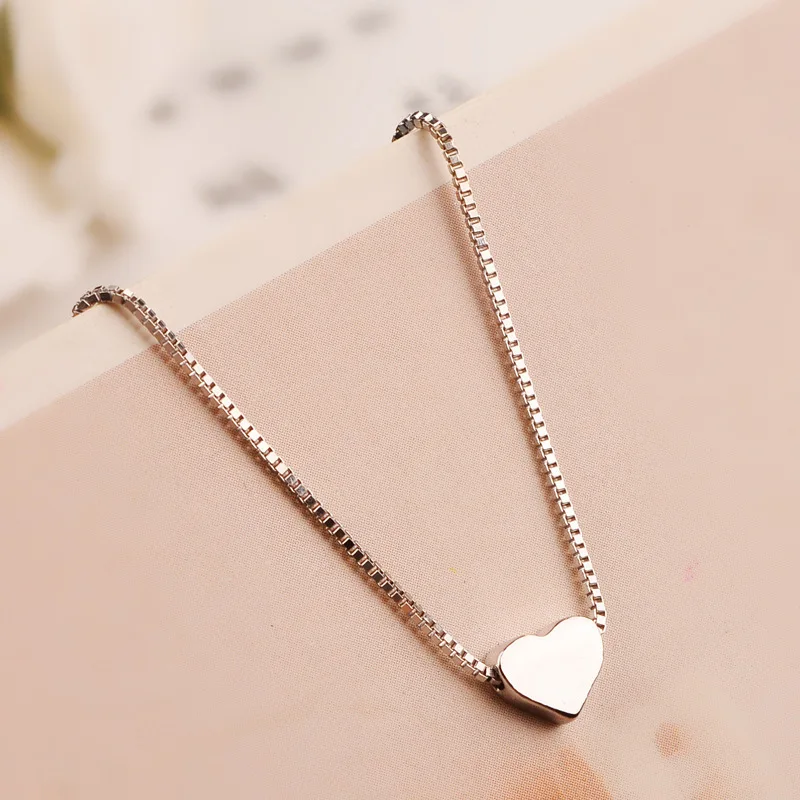 Hot Sale New Arrivals Real 925 Sterling Silver Heart Necklaces Pendant Pure Jewelry for Women