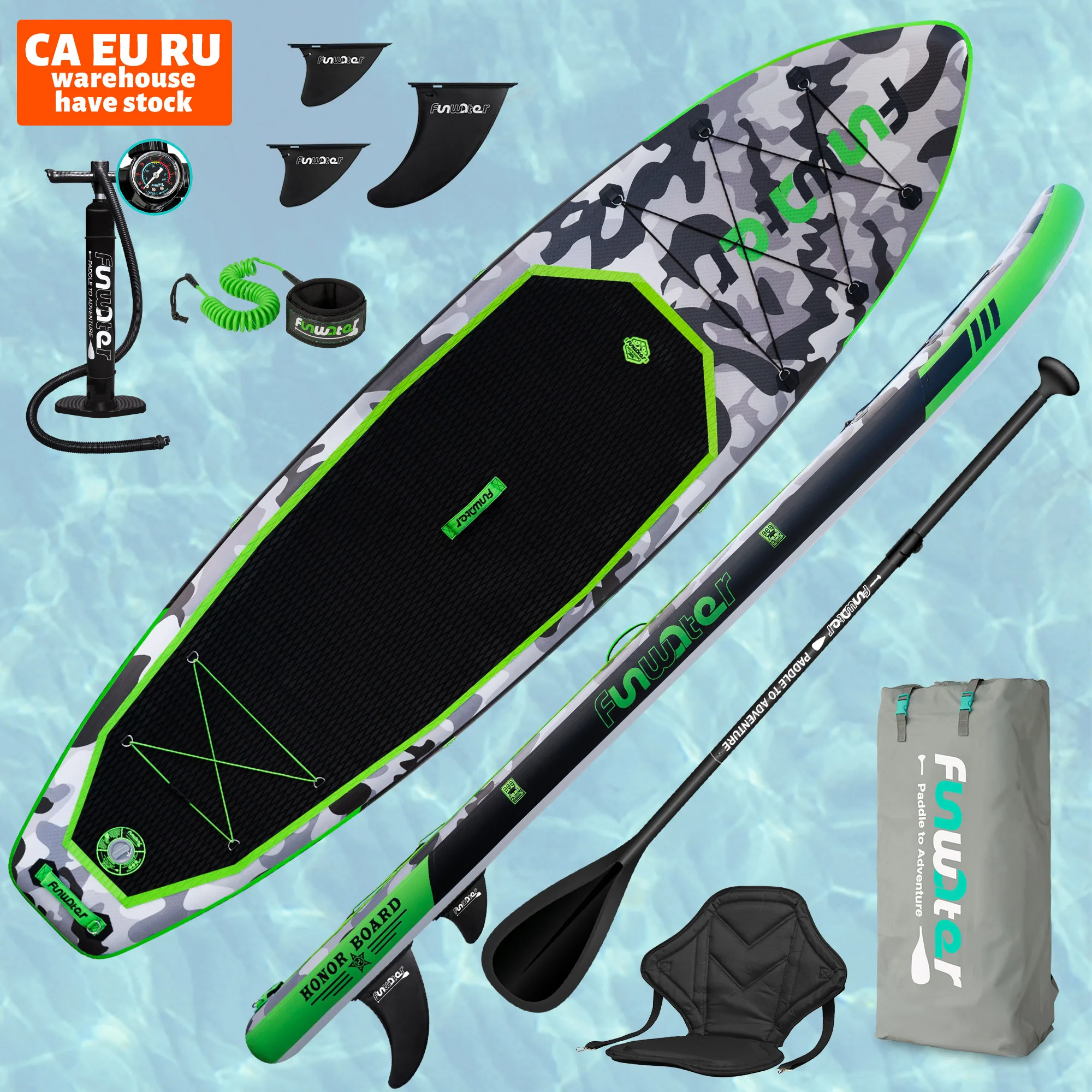 

FUNWATER Dropshipping OEM 11' Sup Stand up Paddle Board water sports inflatable isup surf padle board paddleboard sub fanatics